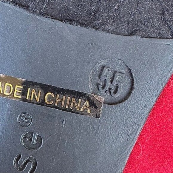 DOLLHOUSE 6 Inch Heels Size 5.5, Red Suede Platform Pumps - Picture 5 of 12